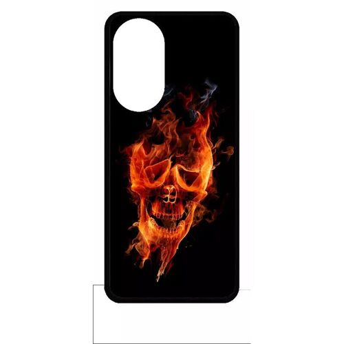 Coque Pour Honor X7 - Crane En Feu Fire Skull - Silicone - Noir