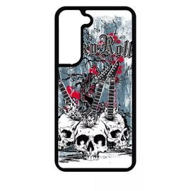 Coque Pour Galaxy S22 5g - Heavymetal Rock N Roll Skulls - Silicone - Noir