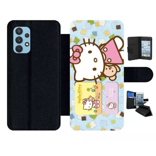 Etui À Rabat Pour Galaxy A32 4g - Hello Kitty I Love You - Simili-Cuir - Noir
