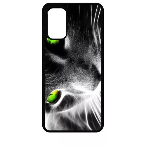 Coque Pour Xiaomi Redmi Note 10 5g - Chat Noir Et Blanc Yeux Vert - Silicone - Noir