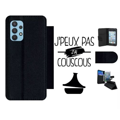 Etui À Rabat Pour Galaxy A32 4g - J Peux Pas J Ai Couscous 1 - Simili-Cuir - Noir