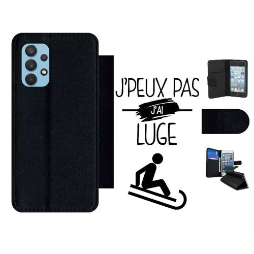 Etui À Rabat Pour Galaxy A32 4g - J Peux Pas J Ai Luge 1 - Simili-Cuir - Noir