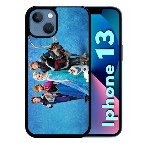 Coque Pour Iphone 13 - Frozen Reine Des Neiges - Silicone - Noir