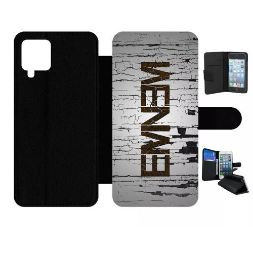 Etui À Rabat Pour Galaxy A12 - Hip Hop Eminem - Simili-Cuir - Noir