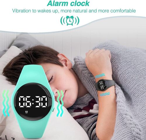 Montre Numérique À Led Avec Podomètre, Traqueur De Pas Numérique, Sans Bluetooth, Réveil Vibrant, Chronomètre, Excellent Cadeau Pour Les Enfants, Les Filles, Les Garçons Et Les Femmes (Vert)