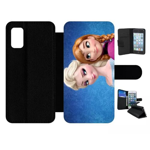 Etui À Rabat Pour Galaxy A41 - Frozen Reine Des Neiges Anna Vs Elsa - Simili-Cuir - Noir
