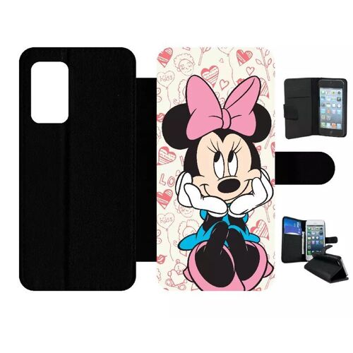 Etui À Rabat Pour Galaxy A52 - Disney Minnie Love - Simili-Cuir - Noir