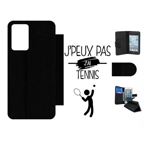 Etui À Rabat Pour Galaxy A72 - J Peux Pas J Ai Tennis Fond Blanc - Simili-Cuir - Noir
