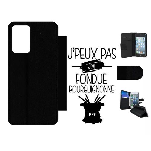 Etui À Rabat Pour Galaxy A72 5g - J Peux Pas J Ai Fondue Bourguignonne 1 - Simili-Cuir - Noir