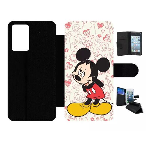 Etui À Rabat Pour Galaxy A72 - Disney Mickey Love - Simili-Cuir - Noir