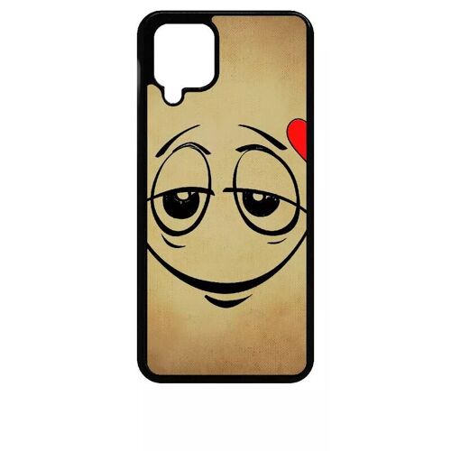 Coque Pour Galaxy A12 - Smiley Amoureux - Noir