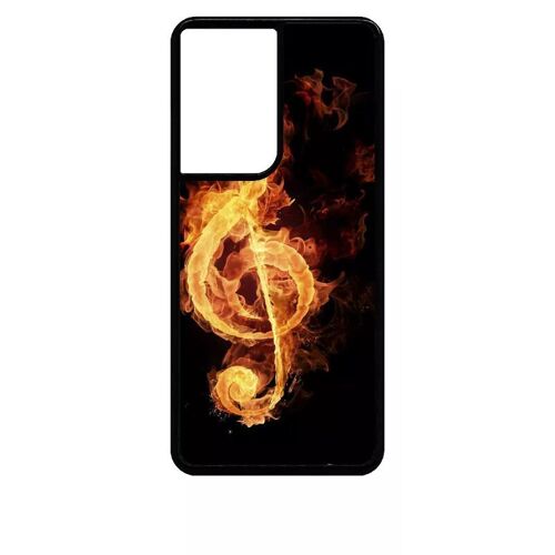 Coque Pour Galaxy S21 Ultra - Clef De Sol En Feu - Noir