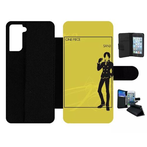 Etui À Rabat Pour Galaxy S21+ 5g - One Piece Sanji - Simili-Cuir - Noir