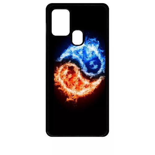 Coque Pour Galaxy A21s - Yin Yang Feu Et Eau - Noir