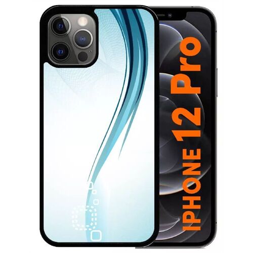 Coque Pour Iphone 12 Pro - Forme Bleu Arrondi - Noir