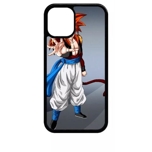 Coque Pour Iphone 12 Mini - Dbz Gt Goku Et Vegeta Gogeta Super Saiyan 4 Cheveux Rouge - Noir