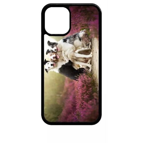 Coque Pour Iphone 12 Mini - Trois Chiens Copains - Noir