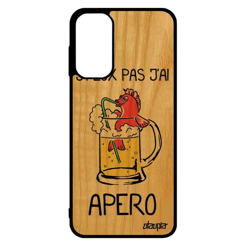 Coque Bois Samsung M13 Silicone J'peux Pas J'ai Apero Humour Bourré Humoristique Smartphone Telephone Rouge Noir Design Case Galaxy