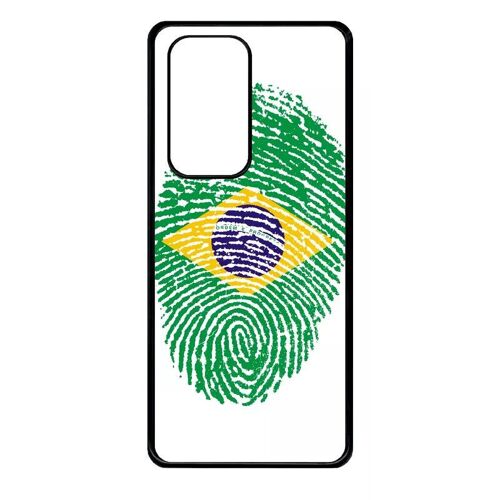 Coque Pour Huawei P40 Pro - Empreinte Digitale Drapeau Bresil Brazil - Noir