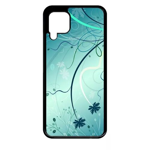 Coque Pour Huawei P40 Lite - Abstrait Turquoise Fleur - Noir