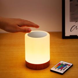 Lampe De Chevet Et Lampe De Table Led Sans Fil Avec Commande Tactile,Veilleuse Et Lumière Nocturne,Intensité Réglable Avec 13 Couleurs,Rechargeable Par Usb,Fonction Minuterie Pour Chambre À Couch