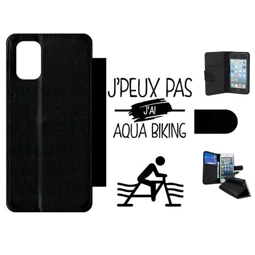 Etui À Rabat Pour Galaxy A71 - J Peux Pas J Ai Aqua Biking 1 - Simili-Cuir - Noir