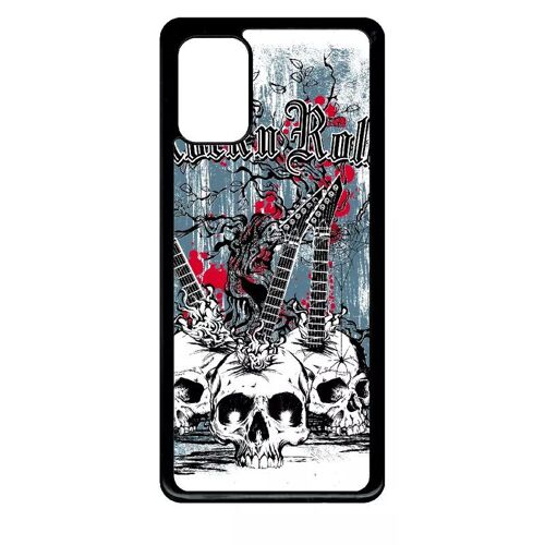 Coque Pour Galaxy A71 - Heavymetal Rock N Roll Skulls - Noir