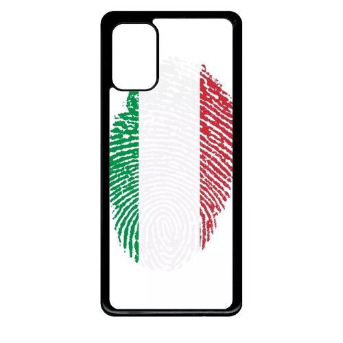 Coque Pour Galaxy A71 - Empreinte Digitale Drapeau Italie Italy - Noir