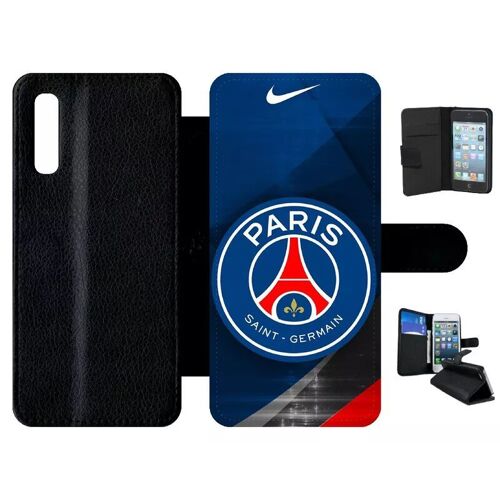 Etui À Rabat Pour Galaxy A50 - Psg Paris Saint Germain Metalise - Simili-Cuir - Noir