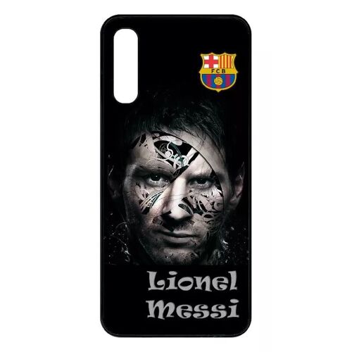 Coque Pour Galaxy A50 - Fc Barcelona Lionel Messi Abstract - Noir