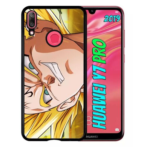 Coque Pour Huawei Y7 Pro 2019 - Dbz Majin Vegeta Super Sayen - Noir