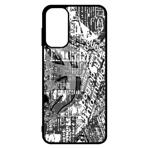 Coque street art de protection Samsung M13 en silicone tag tagué coloré mobile gris original motif graffiti portable ecriture galaxy