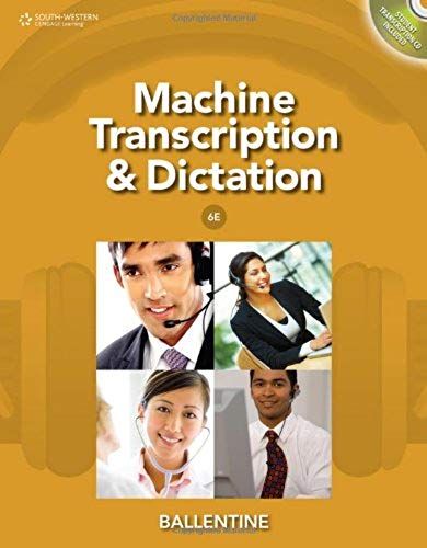 Machine Transcription And Dictation [With Cdrom]