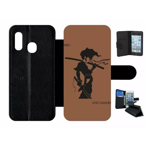Etui À Rabat Pour Galaxy A20e - Afro Afro Samurai - Simili-Cuir - Noir