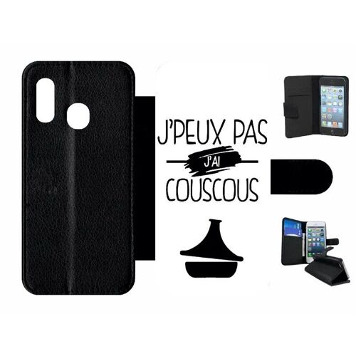 Etui À Rabat Pour Galaxy A20e - J Peux Pas J Ai Couscous 1 - Simili-Cuir - Noir