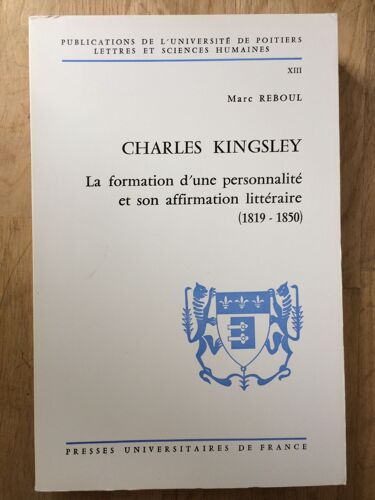 Charles Kingsley La Formation D'une Personnalité Et Son Affirmation Littéraire