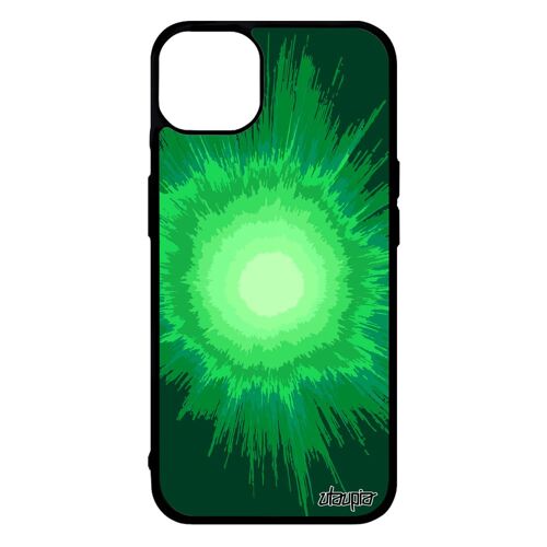 Coque pour iPhone 14+ Plus en silicone explosion dessin motif galaxie de protection vert housse espace coloré design texture