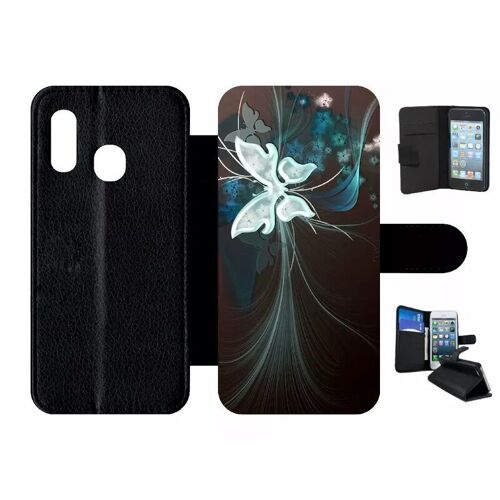 Etui À Rabat Pour Galaxy A20e - Butterfly Vector Art - Simili-Cuir - Noir