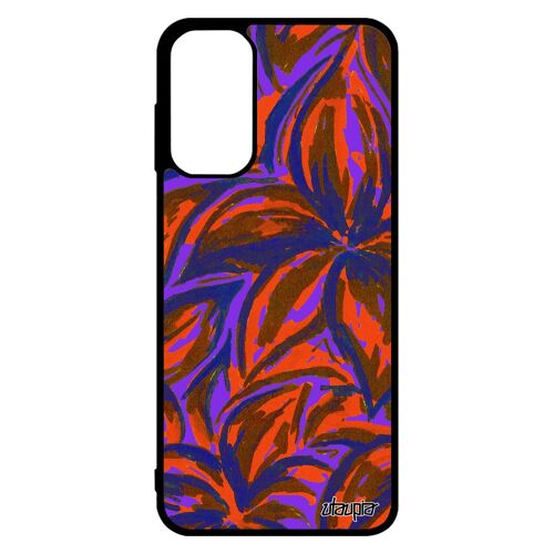 Coque en silicone M13 fleurs fond effet design feuille floral souple peinture personnalisé de protection nature bleu Samsung galaxy