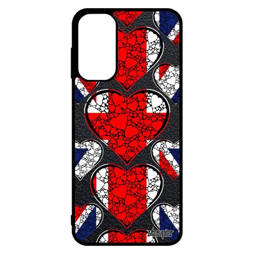 Coque Drapeau Union Jack Angleterre Anglais Pour Galaxy M13 Silicone Coeur Angleterre Jo Coupe Du Monde De Protection I Love Samsung