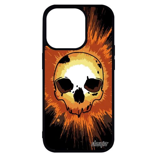 Coque Iphone 14 Pro Max En Silicone Tete De Mort Antichoc Mobile Explosion Orange Fantastique Pirate Tpu Bumper Tache Peinture