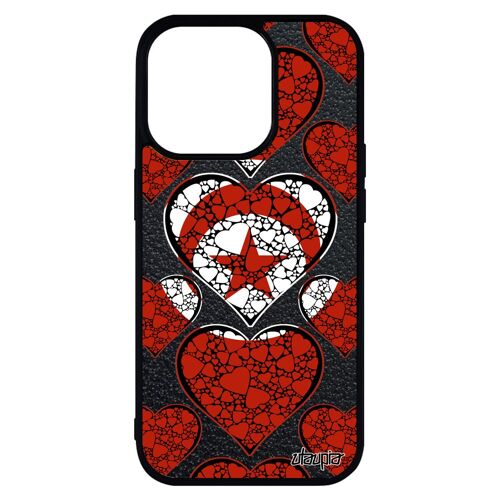 Coque Iphone 14 Pro Max Silicone Drapeau Tunisie Tunisien I Love Metal De Protection Antichoc Football Coupe D'afrique Coeur