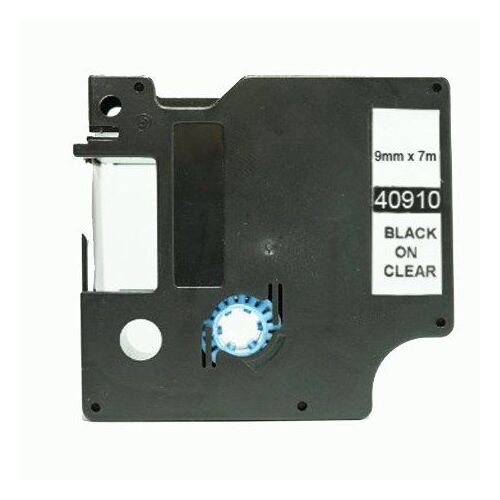 Ruban compatible Dymo D1 40910 - 9 mm x 7 mètres noir/transparent S0720670
