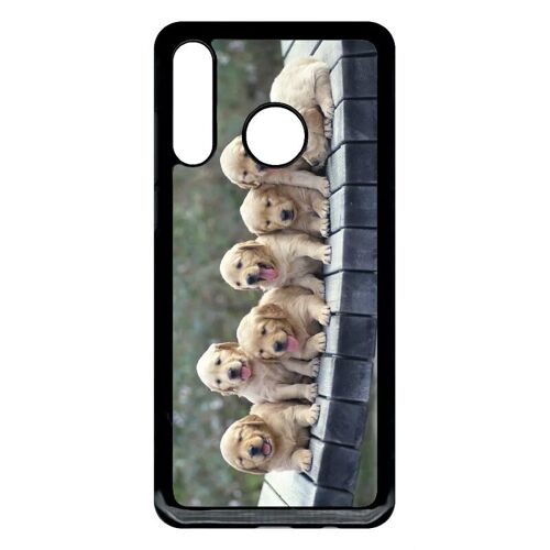 Coque Pour Huawei P30 Lite - Chiots Golden Retriever - Noir