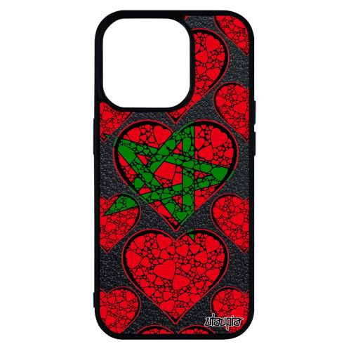 Coque Drapeau Maroc Marocain Pour Iphone 14 Pro Silicone Jeux Olympiques Caoutchouc Coeur Pas Cher Football Can Case Telephone
