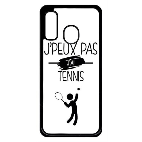 Coque Pour Galaxy A40 - J Peux Pas J Ai Tennis Fond Blanc - Noir