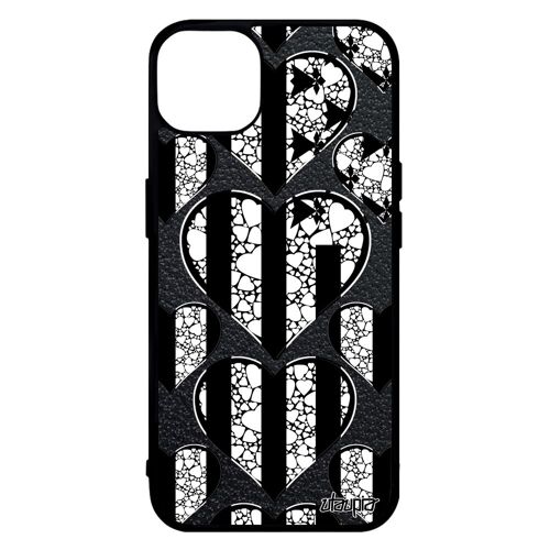 Coque pour iPhone 14 silicone drapeau bretagne breton coeur foot telephone smartphone design noir housse football I love de