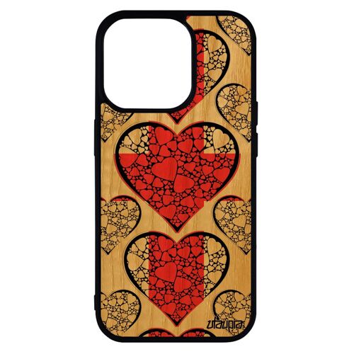 Coque Silicone Iphone 14 Pro Bois Drapeau Angleterre Anglais Telephone Jo Coupe D'europe Foot Euro United Kingdom Football Uk