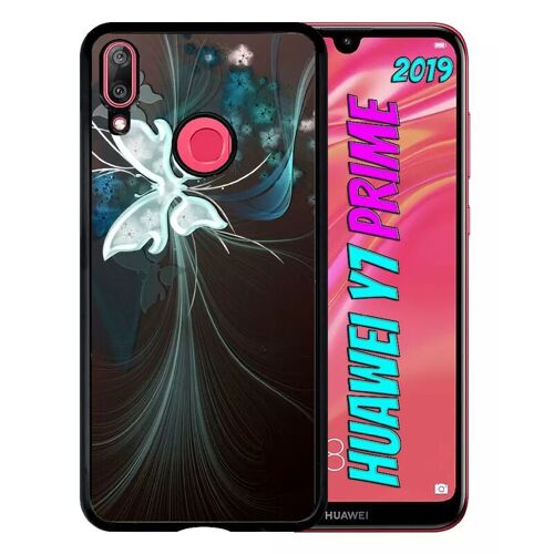 Coque Pour Huawei Y7 Prime 2019 - Butterfly Vector Art - Noir