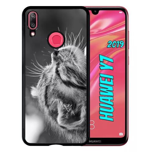 Coque Pour Huawei Y7 2019 - Chat Zebre - Noir